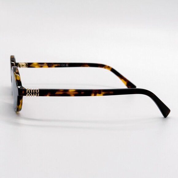 NEW MIU MIU MU04ZS VAU07F OVAL HAVANA SILVER WOMEN SUNGLASSES MU04ZSF VAU07F - Picture 5 of 9